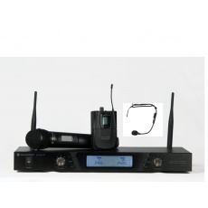 Trantec S2.4-HBX +HM33  - System bezprzewodowy cyfrowy - 16 kanałowy, 1 x nadajnik do ręki, 1x  nadajnik typu bodypack z mikrofonem do krawata lub nagłowny
