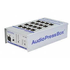 AudioPressBox  APB 116SB  Kostka dziennikarska - rozdzielacz  sygnału mikr/linia  we1x( linia) x  16 x wy ( mikr/linia) ,urządzenie mobilne -własny akumulator