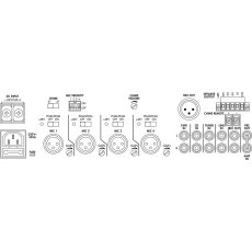 Monacor PA924 Wzmacniacz miksujący PA mono 1 x 240WRMS 4 symetryczne wejścia mikrofonowe z wyborem priorytetu  4 wejścia liniowe Wyjście głośnikowe na terminalach śrubowych Symetryczne wyjście liniowe