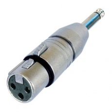 Neutrik NA2FP  adapter trójbiegunowy XLR żeński /Jack 6,3 mm  mono 1/4 ", (PIN 1,3 podłączony do masy)